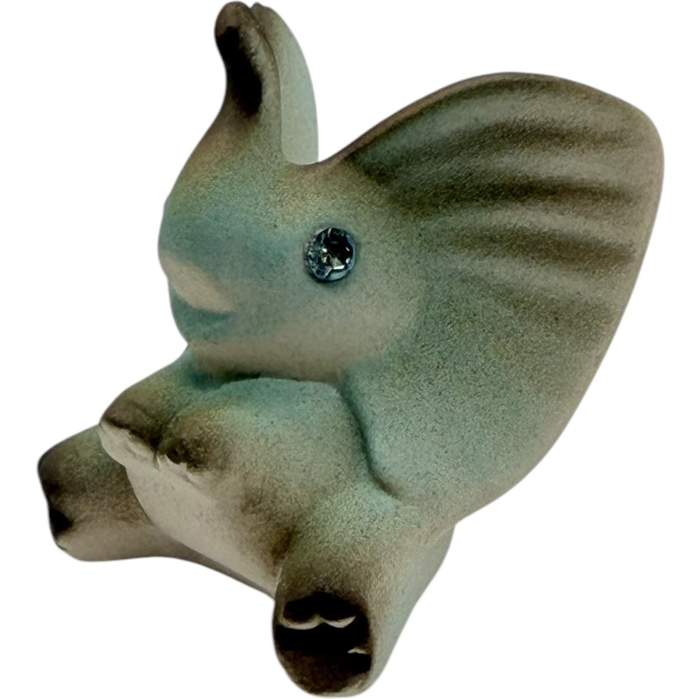 Elephant Figurine‎ Rhinestone Eyes Home Decor Shelf Sitter Statue Cute